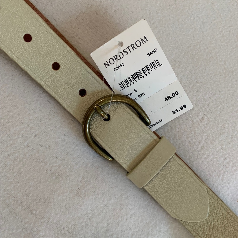 Madewell Ecru Leather Belt - Picture 6 of 14